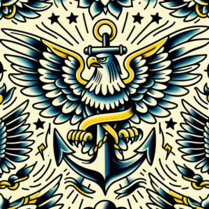 eagle-with-open-beak – tattoo design ideas free ai generated – neotraditional-dynamic-color – for-sternum – Gallery: eagles-inkby-ai