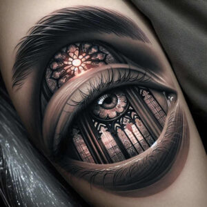 eyes tattoo design ideas Realism inner glow detailed symbolising determination