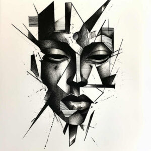 3d-face – tattoo design ideas free ai generated – neotraditional-refined-lines – for-knee – Gallery: faces-inkby-ai