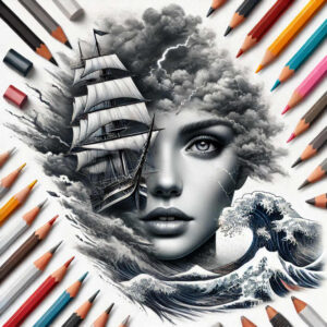 3d-face – tattoo design ideas free ai generated – neotraditional-subtle-tone – for-knee – Gallery: faces-inkby-ai
