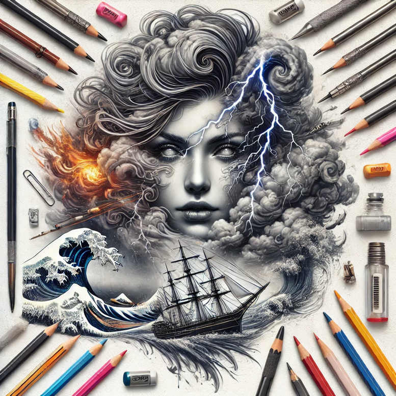 delicate-face – tattoo design ideas free ai generated – realism-illustrative-style – for-abdomen – Gallery: faces-inkby-ai