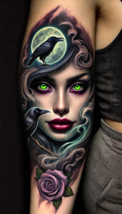 expressive-face – tattoo design ideas free ai generated – realism-clean-lines – for-side – Gallery: faces-inkby-ai