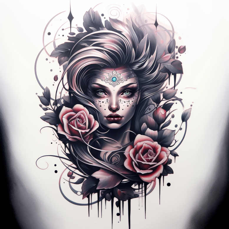 face-with-eyes – tattoo design ideas free ai generated – realism-natural-finish – for-forearm – Gallery: faces-inkby-ai