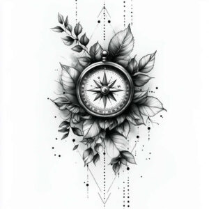 face-with-halo – tattoo design ideas free ai generated – neotraditional-subtle-highlights – for-outer-arm – Gallery: faces-inkby-ai