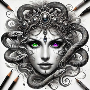 frontal-face – tattoo design ideas free ai generated – neotraditional-layered-color – for-side-torso – Gallery: faces-inkby-ai