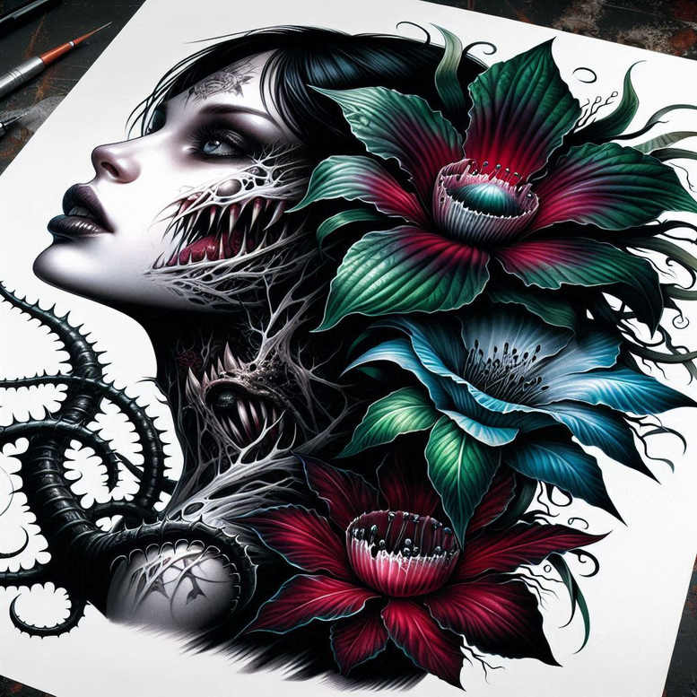 geometric-face – tattoo design ideas free ai generated – neotraditional-classic-motifs – for-wrist – Gallery: faces-inkby-ai