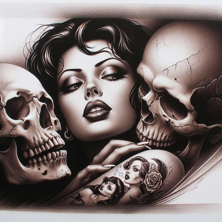mystical-face – tattoo design ideas free ai generated – neotraditional-decorative-detail – for-arm – Gallery: faces-inkby-ai