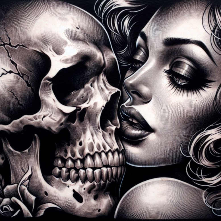 ornamented-face – tattoo design ideas free ai generated – neotraditional-bold-texture – for-wrist – Gallery: faces-inkby-ai