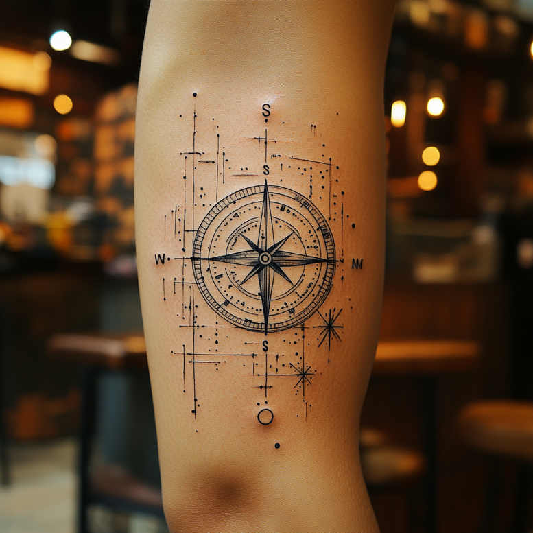 shadowed-visage – tattoo design ideas free ai generated – neotraditional-bold-highlights – for-lower-leg – Gallery: faces-inkby-ai