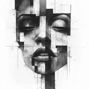 shadowed-visage – tattoo design ideas free ai generated – realism-realistic-proportions – for-elbow – Gallery: faces-inkby-ai