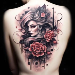 surreal-face – tattoo design ideas free ai generated – surrealism-enigmatic-light – for-shin – Gallery: faces-inkby-ai