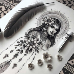 symbolic-face – tattoo design ideas free ai generated – surrealism-symbolic – for-neck – Gallery: faces-inkby-ai
