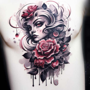 faces tattoo design ideas Realism realistic proportions detailed for lower thigh