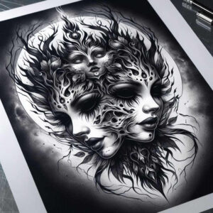 faces tattoo design ideas classic motifs expressive for neck