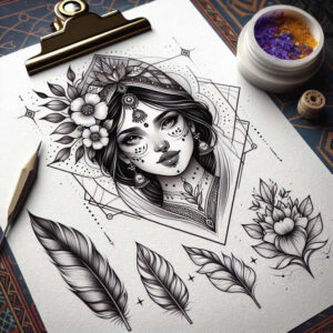 faces tattoo design ideas Neotraditional dynamic color mysterious represents courage