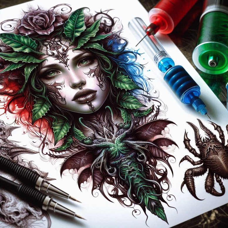 faces tattoo design ideas dream motifs mythical represents determination