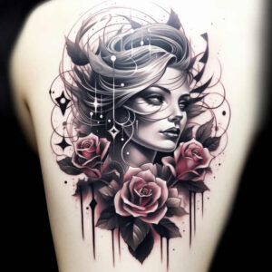 faces tattoo design ideas metallic mythological for shoulder
