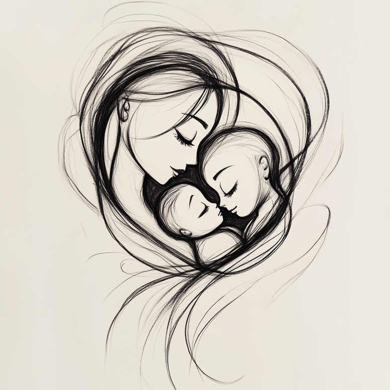 caring-tattoo – tattoo design ideas free ai generated – iconic – for-behind-ear – Gallery: family-inkby-ai