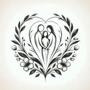 chest-tattoo – tattoo design ideas free ai generated – crisp-outline – for-elbow – Gallery: family-inkby-ai