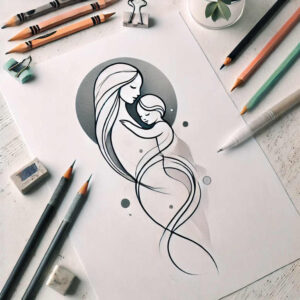 closeness-tattoo – tattoo design ideas free ai generated – clean-stroke – for-shoulder-blade – Gallery: family-inkby-ai
