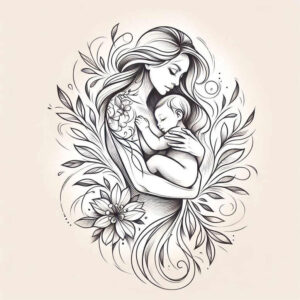 family-bond-tattoo – tattoo design ideas free ai generated – clean-lines – for-lower-thigh – Gallery: family-inkby-ai