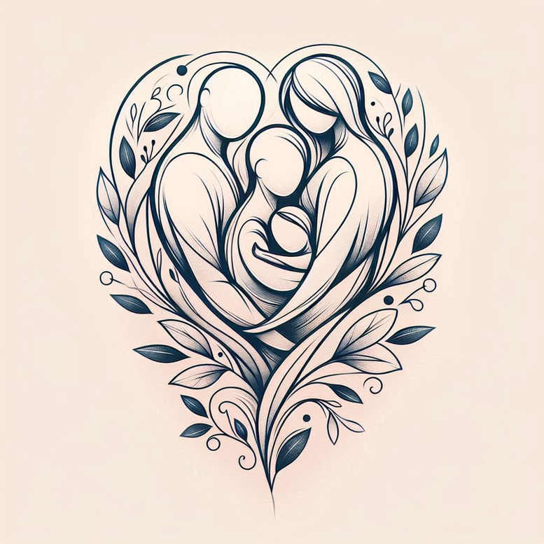 family-ties-tattoo – tattoo design ideas free ai generated – thin-script – for-heel – Gallery: family-inkby-ai