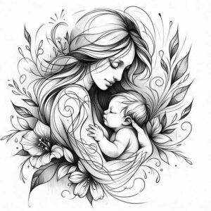 for-women – tattoo design ideas free ai generated – negative-space – for-back-of-neck – Gallery: family-inkby-ai