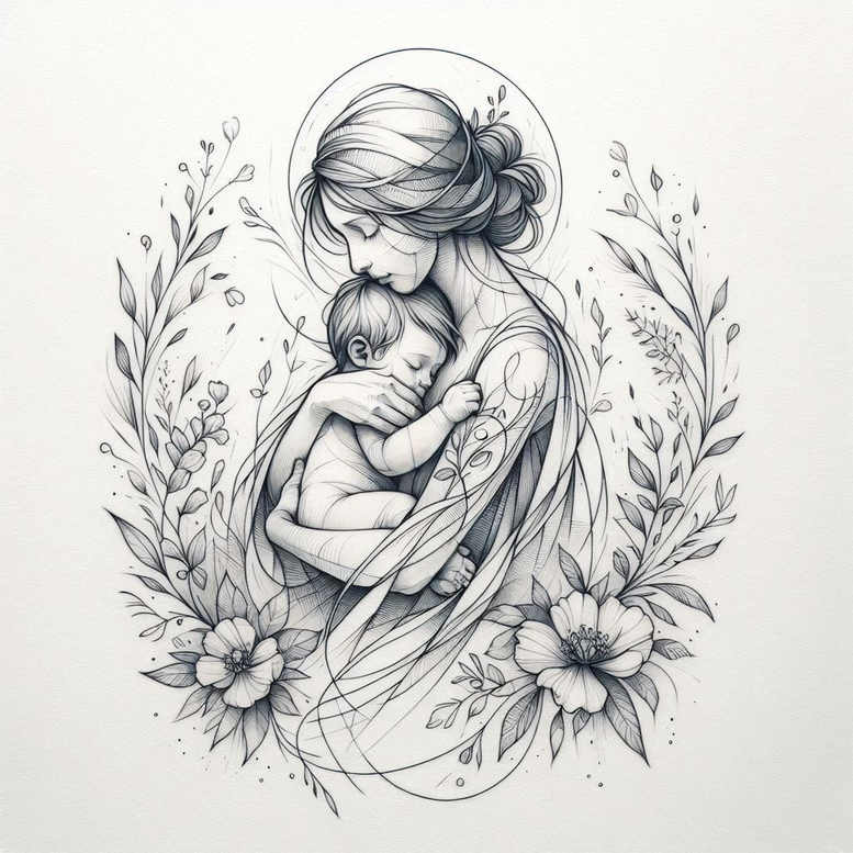 heart-symbol-tattoo – tattoo design ideas free ai generated – gentle-angle – for-upper-chest – Gallery: family-inkby-ai