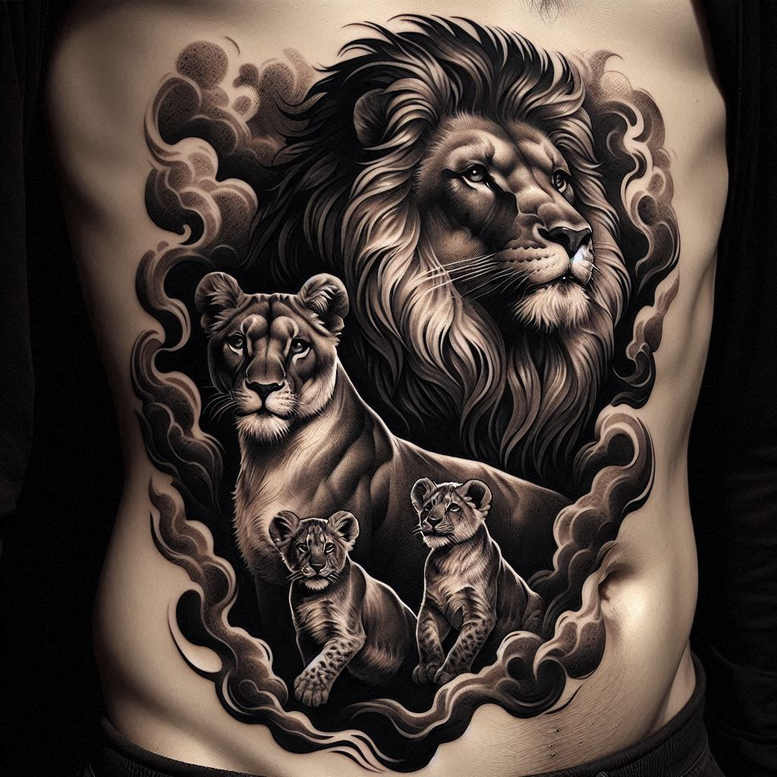 loyalty-tattoo – tattoo design ideas free ai generated – no-shading – for-sternum – Gallery: family-inkby-ai