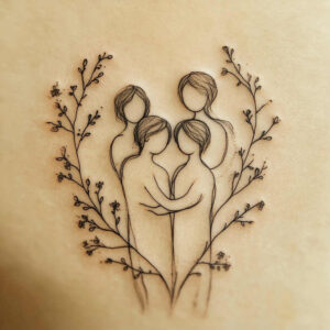 roots-tattoo – tattoo design ideas free ai generated – pure-outline – for-upper-thigh – Gallery: family-inkby-ai