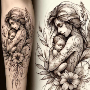 family tattoo design ideas Surrealism mysterious ancestry for upper chest