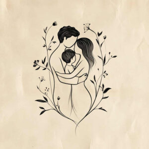family tattoo design ideas deep-shading embrace for elbow