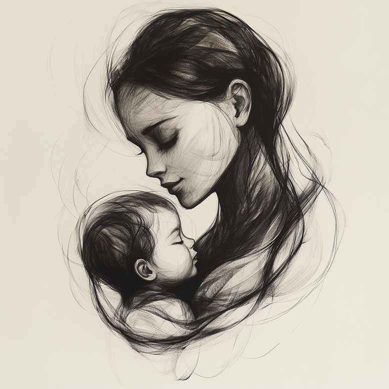 family tattoo design ideas Realism natural look embrace for sternum