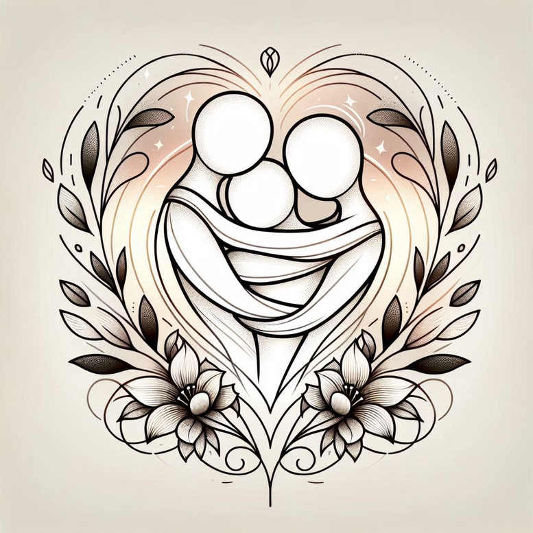 family tattoo design ideas Surrealism chromatic aberration intertwined symbols shows endurance