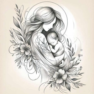 family tattoo design ideas Realism deep shadows protection motif for arm