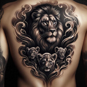 family tattoo design ideas Realism visual truth roots for thigh