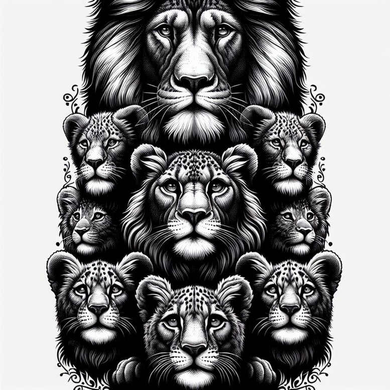 family tattoo design ideas clear lines solidarity for lower thigh