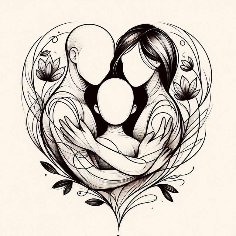family tattoo design ideas realistic texture warmth for ribs
