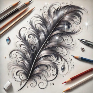 feathers tattoo design ideas slender airy for nape