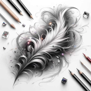 feathers tattoo design ideas few strokes textured symbolising courage