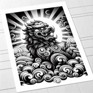 foo-dog-with-fire-realism-textured-light-for-neck – tattoo design ideas free ai generated – Gallery: foo-dog-inkby-ai