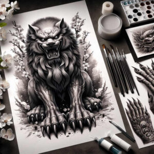 guardian-foo-dog-neotraditional-layered-shading-for-abdomen – tattoo design ideas free ai generated – Gallery: foo-dog-inkby-ai