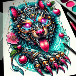 traditional-guardian-neotraditional-dynamic-composition-for-abdomen – tattoo design ideas free ai generated – Gallery: foo-dog-inkby-ai