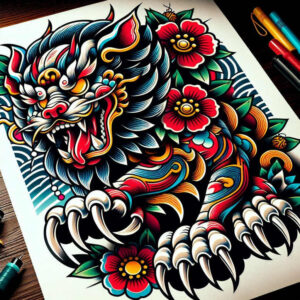 symbolic-protector-realism-textured-skin-for-wrist – tattoo design ideas free ai generated – Gallery: foo-dog-inkby-ai