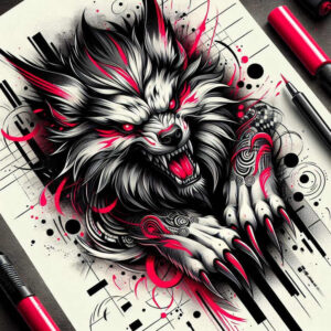 symbolic-lion-dog-neotraditional-vivid-detail-for-hip – tattoo design ideas free ai generated – Gallery: foo-dog-inkby-ai