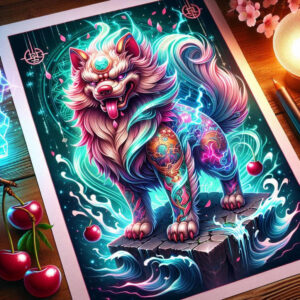 symbolic-lion-dog-surrealism-enigmatic-light-for-sternum – tattoo design ideas free ai generated – Gallery: foo-dog-inkby-ai