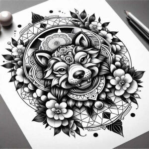 guardian-spirit-dog-surrealism-fantastical-elements-for-side – tattoo design ideas free ai generated – Gallery: foo-dog-inkby-ai