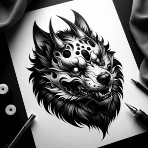 mystical-foo-dog-neotraditional-bold-texture-for-wrist-side – tattoo design ideas free ai generated – Gallery: foo-dog-inkby-ai