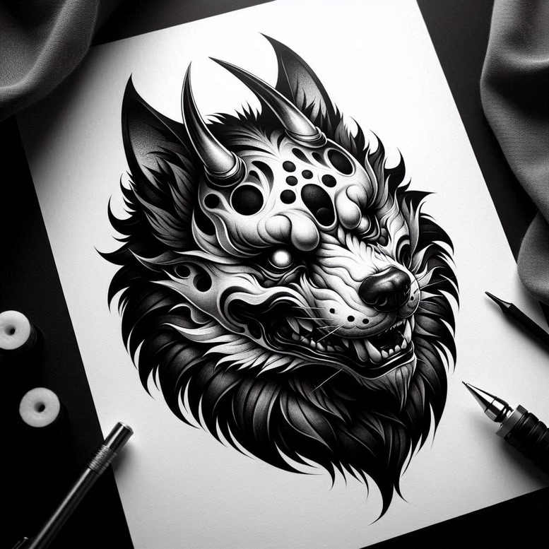 mystical-foo-dog-neotraditional-bold-texture-for-wrist-side – tattoo design ideas free ai generated – Gallery: foo-dog-inkby-ai