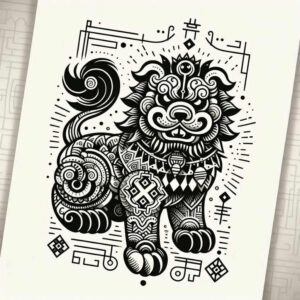 protective-lion-dog-realism-transparent-layer-for-shoulder-blade – tattoo design ideas free ai generated – Gallery: foo-dog-inkby-ai